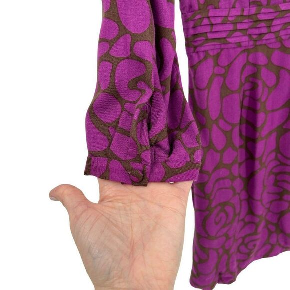 Boden Canterbury Tunic Dress Mini Faux Wrap V-Neck Purple Women US 8 Regular - Picture 5 of 15